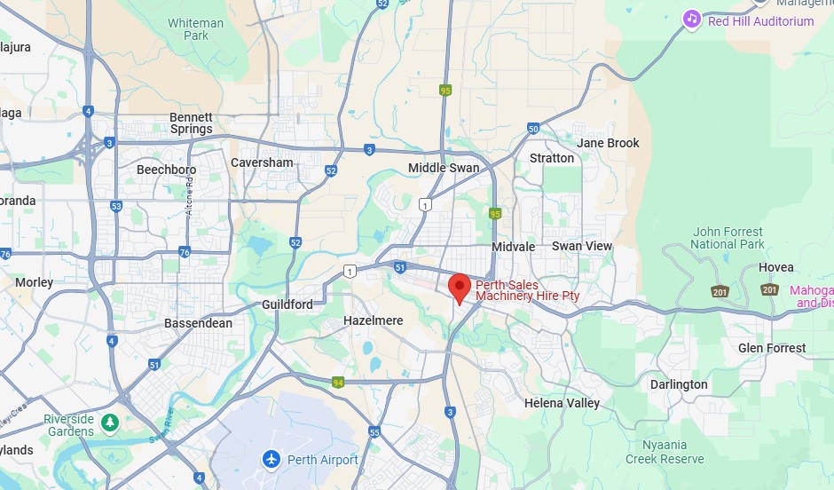 Perth Sales Machinery Hire Map Location